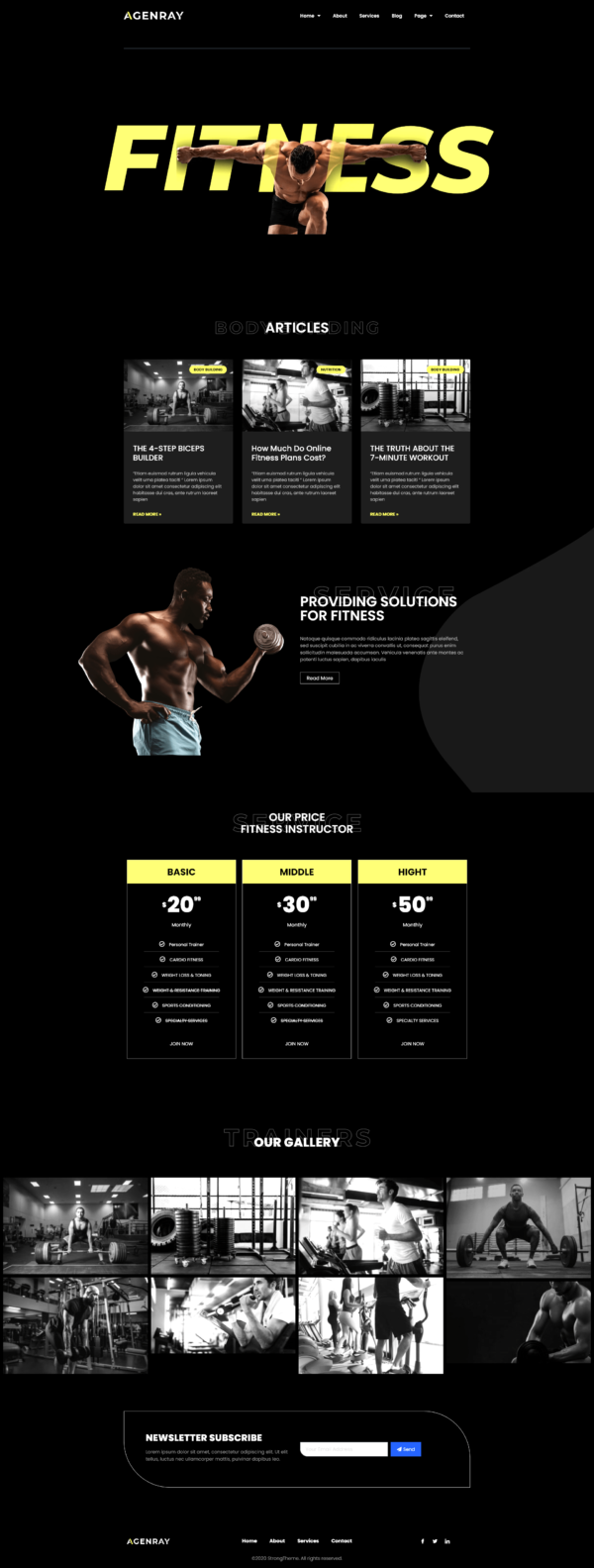 Agenray - High-Energy Gym & Fitness Center Elementor Template Kit