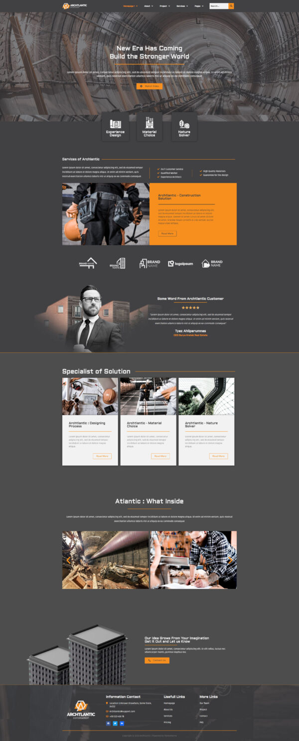 Archtlantic - Construction Agency Elementor Template Kit | Build Your Perfect Website