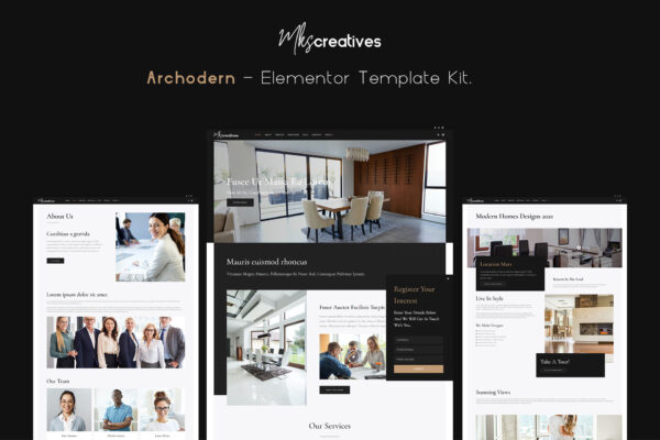 Archodern - Modern Elementor Template Kit for Architects & Interior Designers