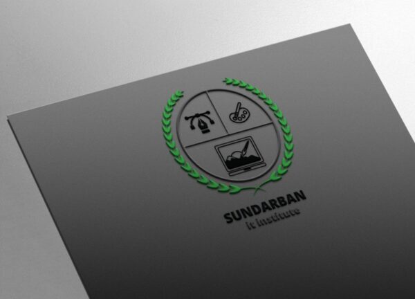 Sundarban IT Institute Logo Mockup - Professional, Minimalist PSD Template