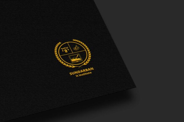 Sundarban IT Institute Logo Mockup - Professional, Minimalist PSD Template