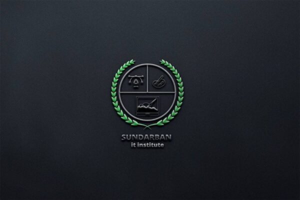 Sundarban IT Institute Logo Mockup - Embossed, Professional PSD Template