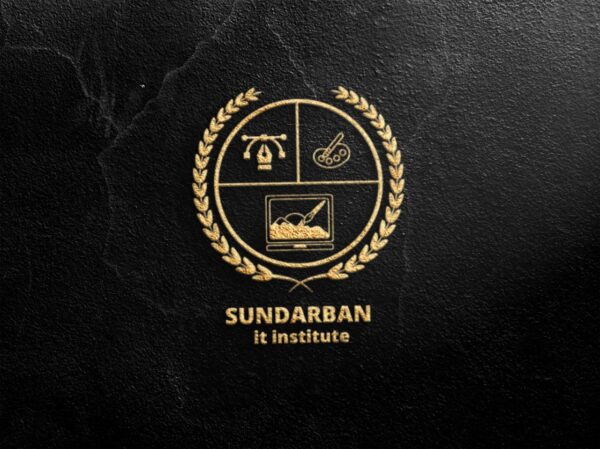 Sundarban IT Institute Logo Mockup - Embossed, Professional PSD Template