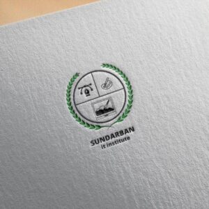 Sundarban IT Institute Logo Mockup - Professional, Minimalist PSD Template