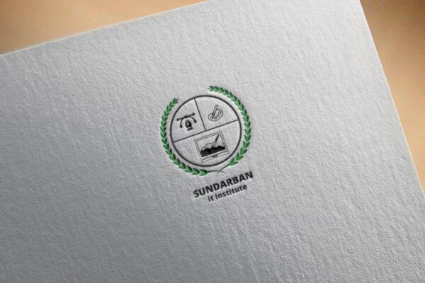 Sundarban IT Institute Logo Mockup - Professional, Minimalist PSD Template