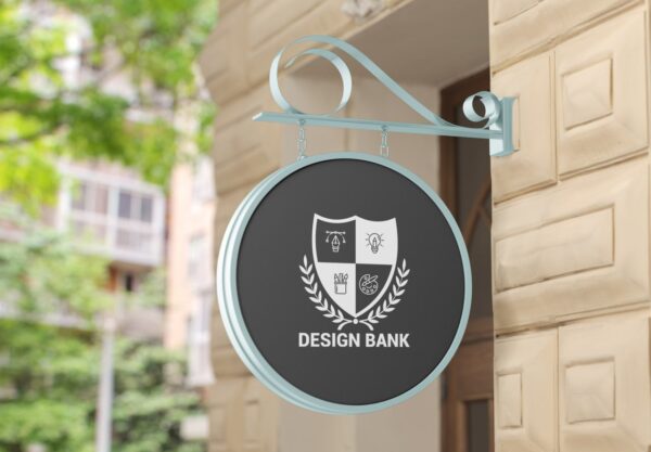 Circular Outdoor Sign Mockup