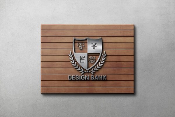 Design Bank Logo Mockup - Vintage Elegance for Your Brand