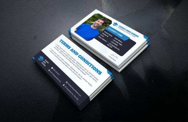 Free Professional Blue & White Business Cards (PSD) for 2024