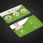 Free Professional White & Green Business Card PSD 2024