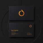 2024 Premium Professional Black & Orange Business Card PSD