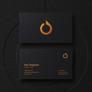 2024 Premium Professional Black & Orange Business Card PSD