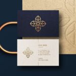 Professional Navy & Gold Business Card PSD