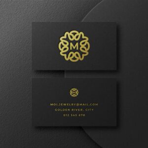 2024 Premium Professional Black and Gold Business Card PSD