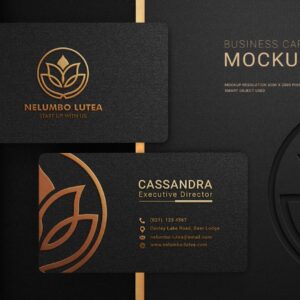 2024 Premium Professional Black & Gold Business Card PSD