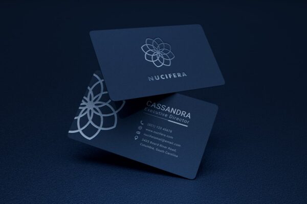 2024 Premium Professional Black & Navy Business Card PSD