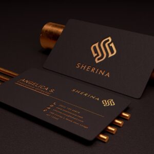 2024 Premium Professional Black & Copper Business Card PSD