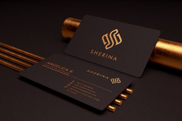 2024 Premium Professional Black & Copper Business Card PSD