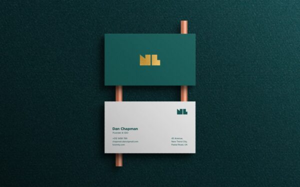 Premium Professional Green & Gold Business Card PSD in 2024