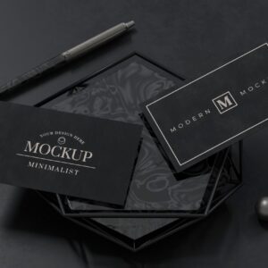 Free Black & Grey Professional PSD Business Card Mockup