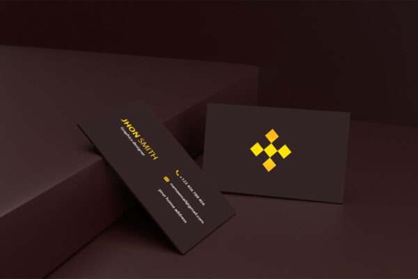 2024 Professional Premium Black & Yellow Business Card PSD