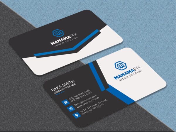 Free Professional Black & Blue PSD Business Card Download