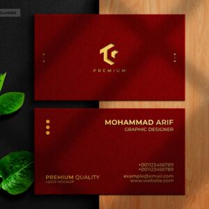 2024 Professional Premium Black & Red PSD Business Card