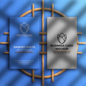 2024 Professional Premium Black & Blue PSD Business Card