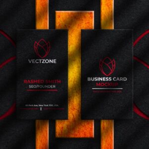 2024 Professional Premium Black & Orange PSD Business Card