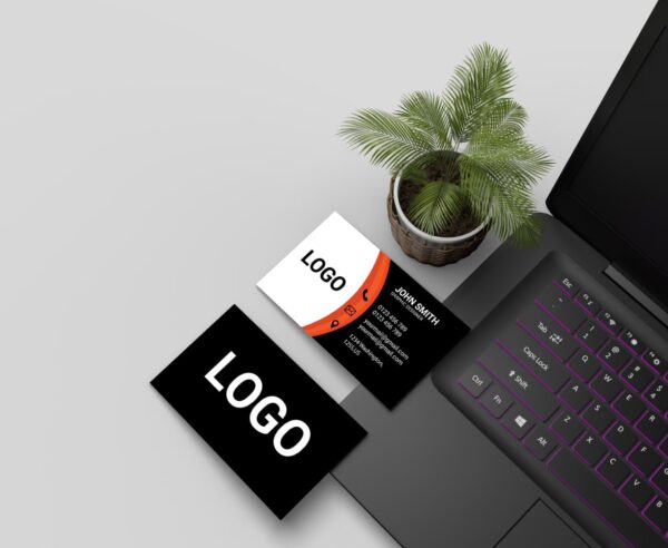 Free Professional Black & Orange PSD Business Card