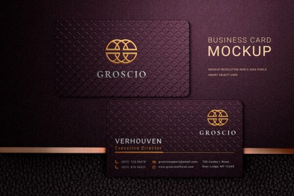 2024 Professional Premium Black & Gold Business Card PSD