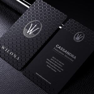 2024 Professional Premium Black & Silver PSD Business Card