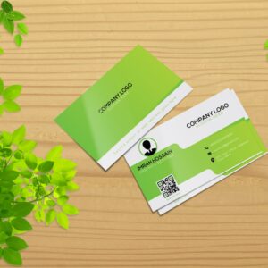 2024 Professional Premium Green & White Business Card PSD