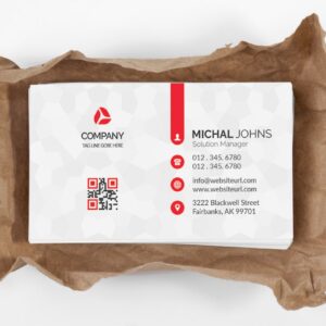 2024 Professional Premium Red, Black & White Business Card PSD