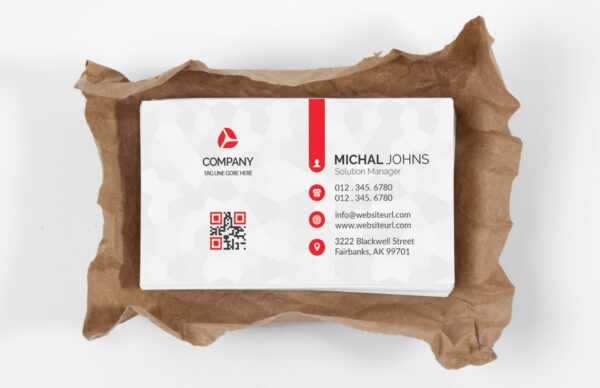 2024 Professional Premium Red, Black & White Business Card PSD