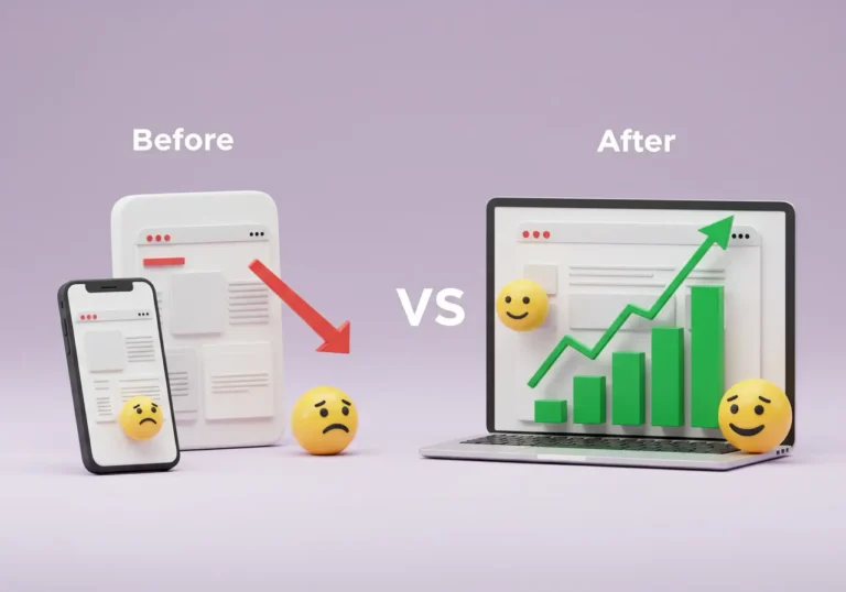 A case study showing the transformation of a client's website by Themesyde, resulting in increased performance and conversions.
