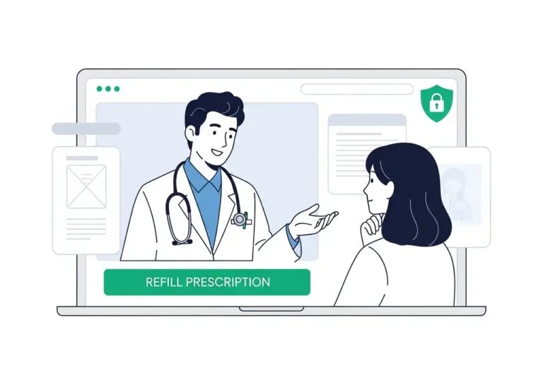 A professional and secure pharmacy website design by Themesyde, featuring online prescription refills.