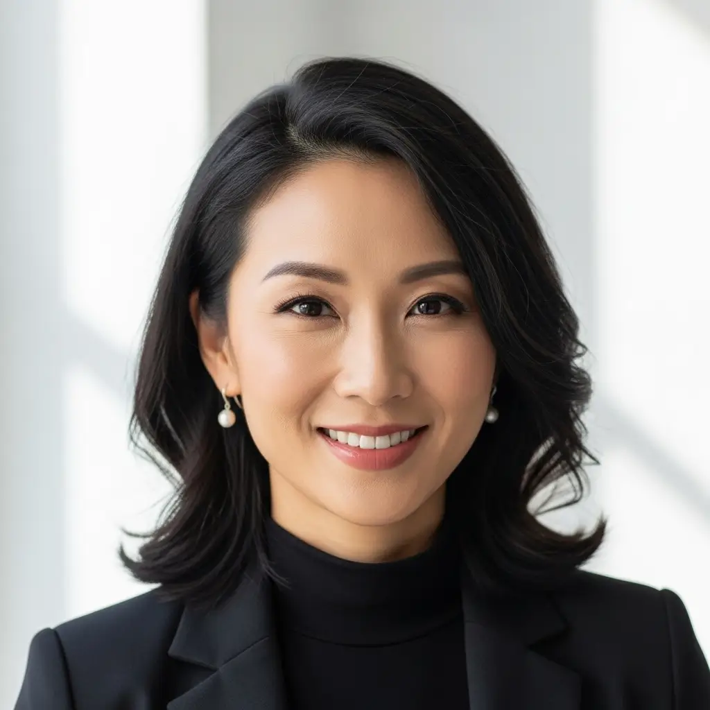 Sophia Chen, Founder of Artisan Collective, smiling. A client testimonial for Themesyde's professional web design services.