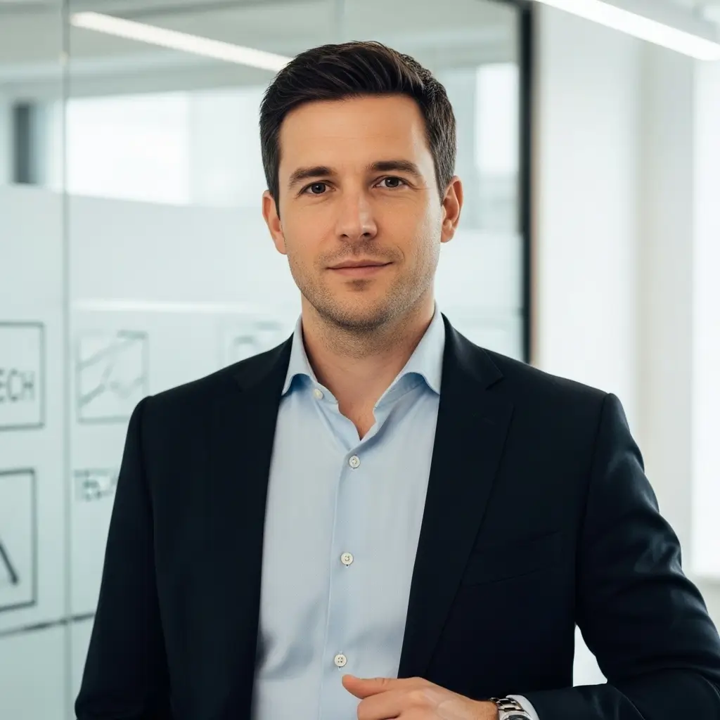 Headshot of James Riley, Marketing Manager at DataSphere AI, a satisfied client of Themesyde's high-authority link building services.