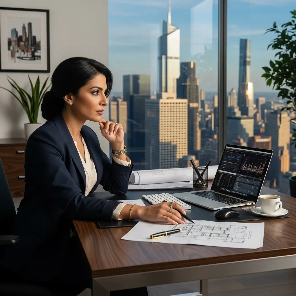 Fatima Ahmed, a commercial real estate principal, happy with her niche-focused website from Themesyde.