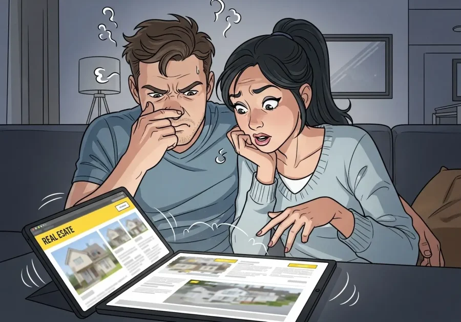 A poorly designed real estate website causing frustration for potential home buyers.
